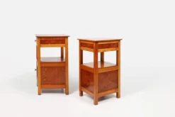 Tables de nuit Art Déco en bois, France, années 1940, ensemble de 2
