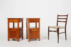 Tables de nuit Art Déco en bois, France, années 1940, ensemble de 2