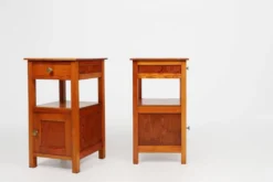 Tables de nuit Art Déco en bois, France, années 1940, ensemble de 2