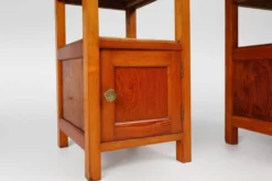 Tables de nuit Art Déco en bois, France, années 1940, ensemble de 2