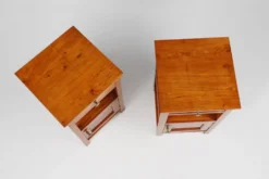 Tables de nuit Art Déco en bois, France, années 1940, ensemble de 2