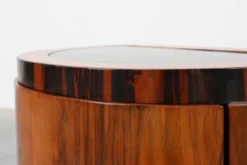 Tables de nuit Art Déco en noyer et marbre, Italie années 1920