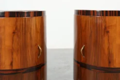 Tables de nuit Art Déco en noyer et marbre, Italie années 1920