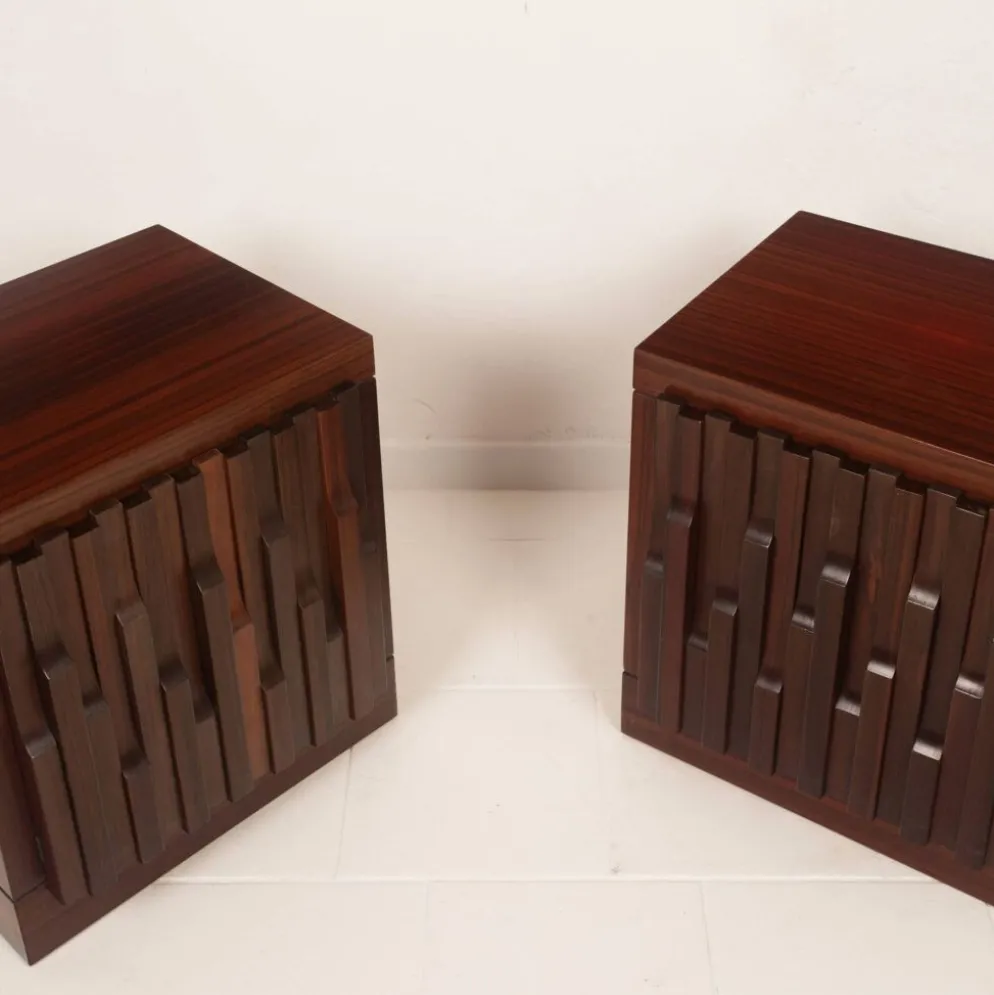 Tables de nuit en bois de padouk Gaetano Frigerio du milieu du siècle par Frigerio