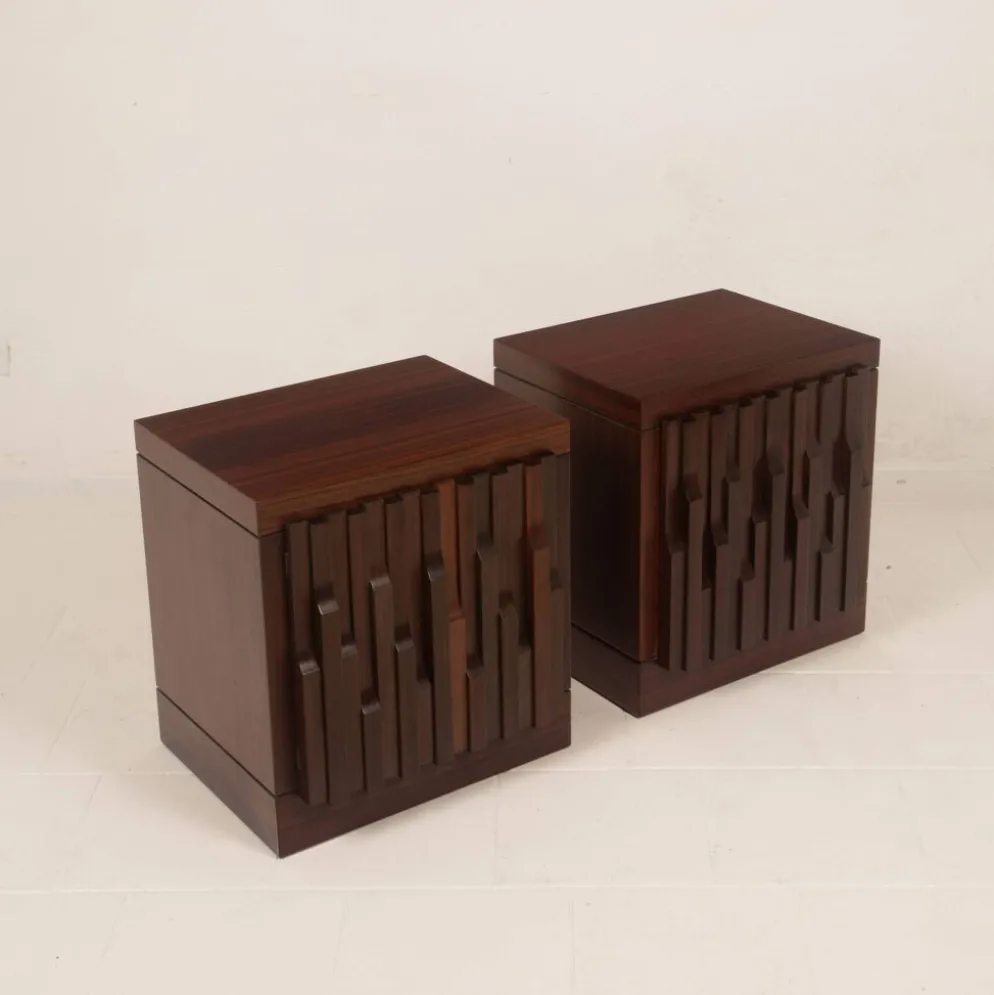 Tables de nuit en bois de padouk Gaetano Frigerio du milieu du siècle par Frigerio