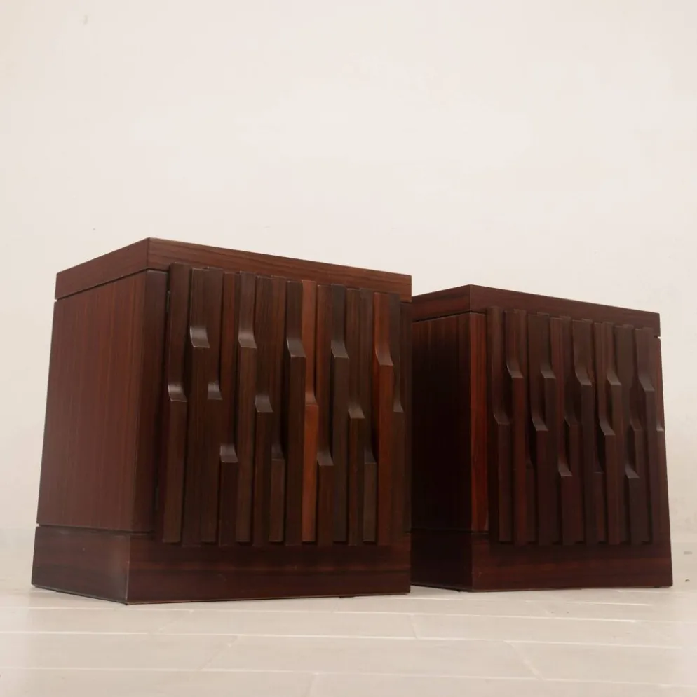 Tables de nuit en bois de padouk Gaetano Frigerio du milieu du siècle par Frigerio