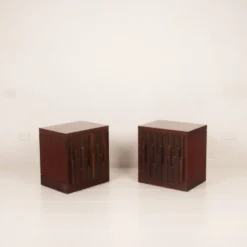 Tables de nuit en bois de padouk Gaetano Frigerio du milieu du siècle par Frigerio