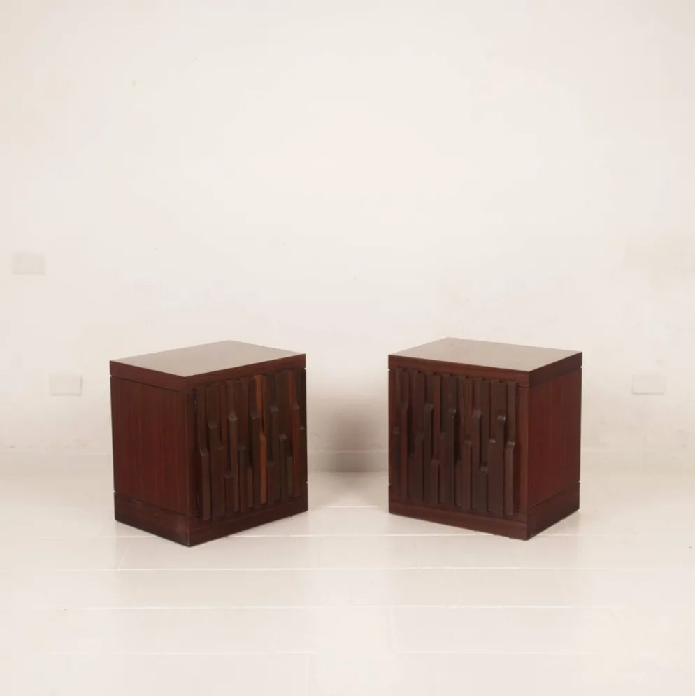Tables de nuit en bois de padouk Gaetano Frigerio du milieu du siècle par Frigerio