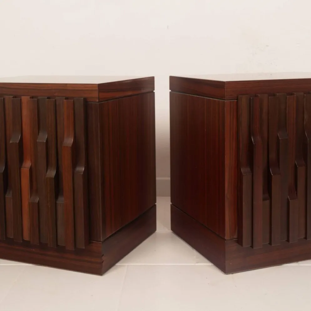 Tables de nuit en bois de padouk Gaetano Frigerio du milieu du siècle par Frigerio