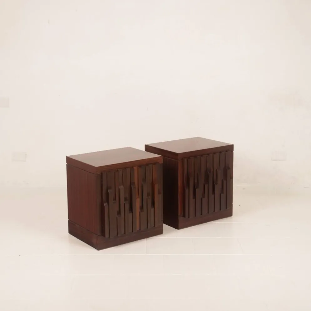 Tables de nuit en bois de padouk Gaetano Frigerio du milieu du siècle par Frigerio