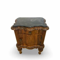 Tables de nuit serpentine en noyer Art déco, années 1920