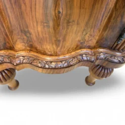 Tables de nuit serpentine en noyer Art déco, années 1920