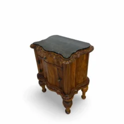 Tables de nuit serpentine en noyer Art déco, années 1920