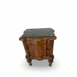 Tables de nuit serpentine en noyer Art déco, années 1920