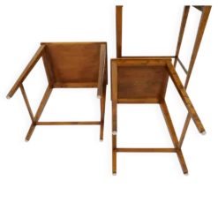 Tables gigognes Art déco en acajou et bouleau teinté, NK Suède, années 1940