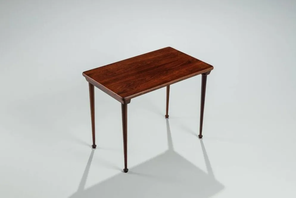 3 tables gigognes danoises en palissandre, Danemark, 1960
