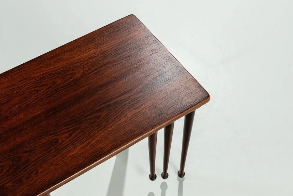 3 tables gigognes danoises en palissandre, Danemark, 1960