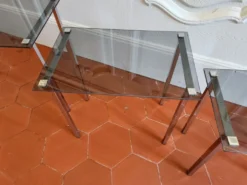 3 tables gigognes des années 70 en verre fumé