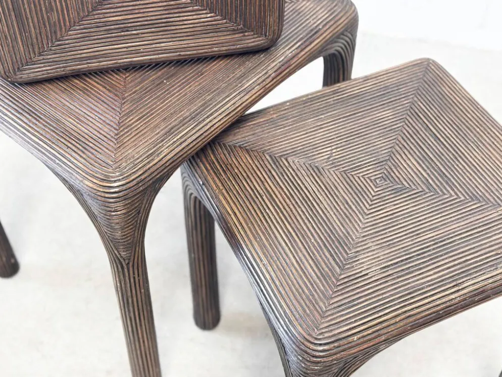 Tables gigognes en bambou, 1970