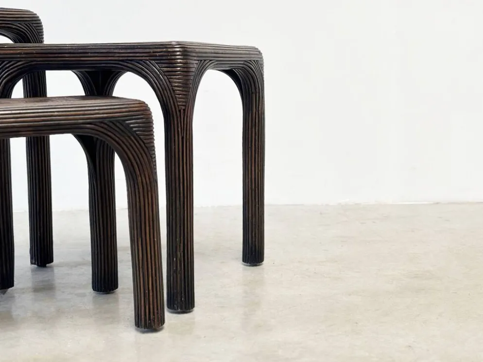 Tables gigognes en bambou, 1970
