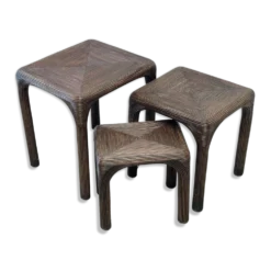 Tables gigognes en bambou, 1970
