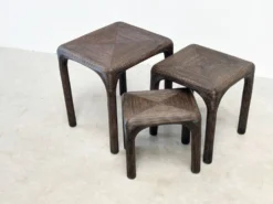 Tables gigognes en bambou, 1970
