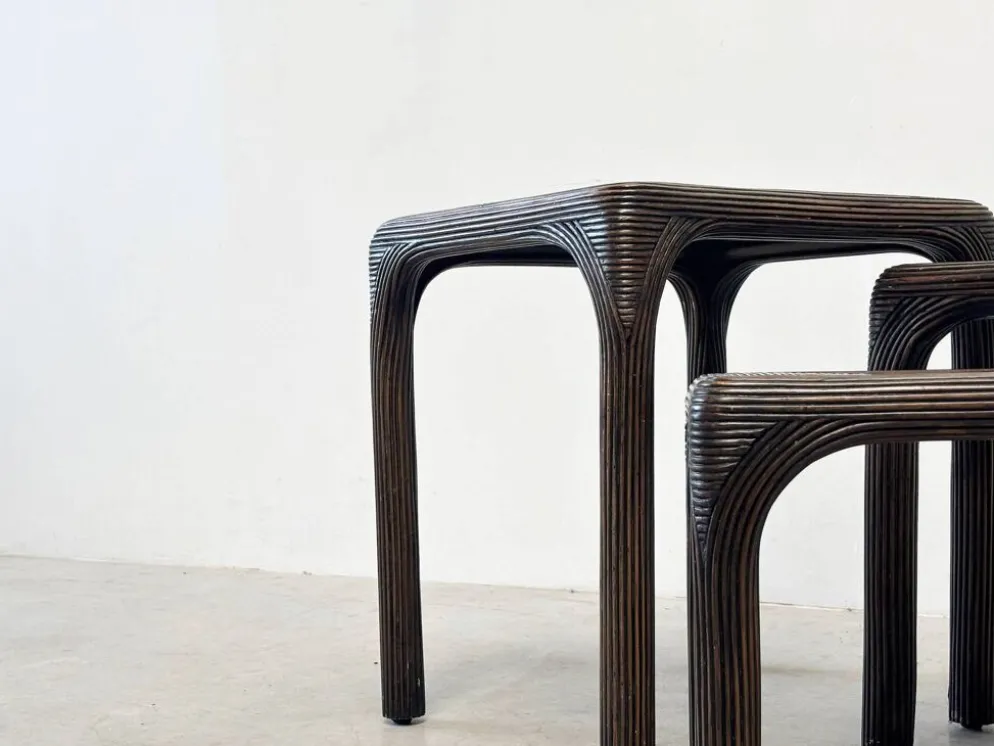 Tables gigognes en bambou, 1970