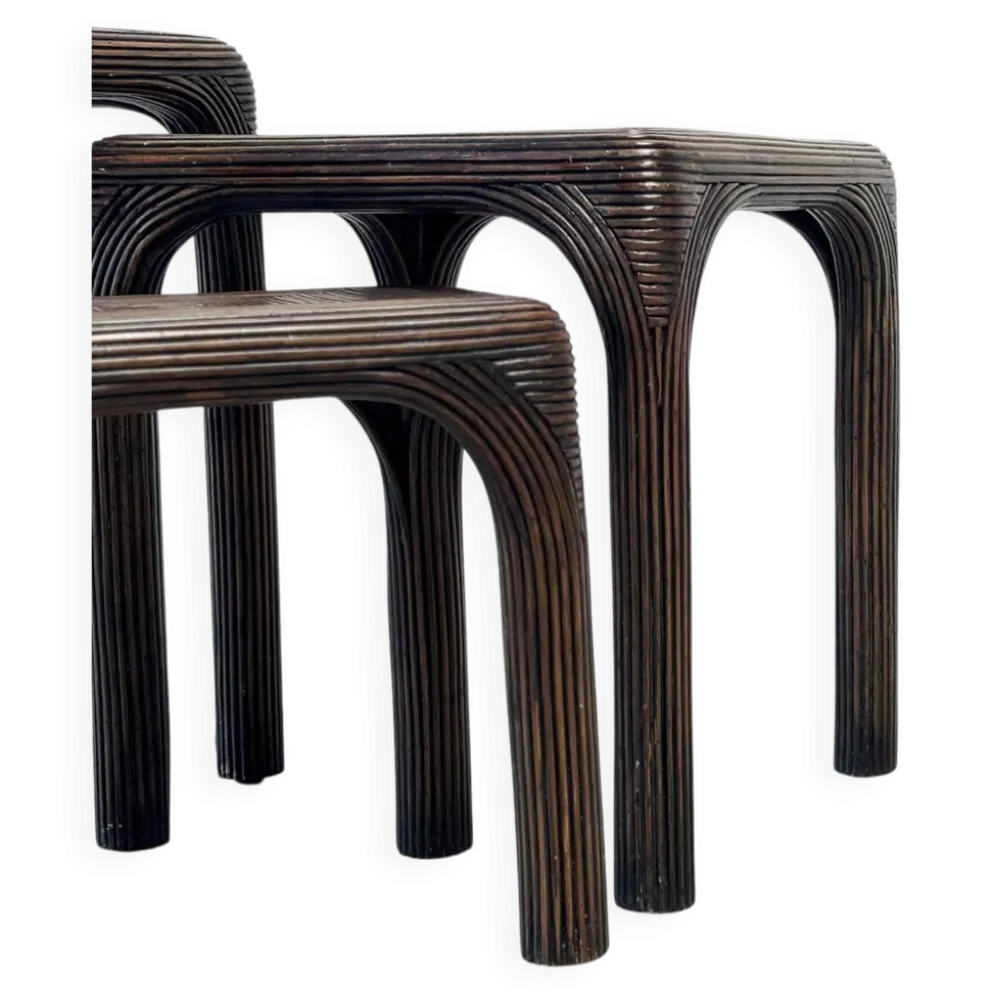 Tables gigognes en bambou, 1970