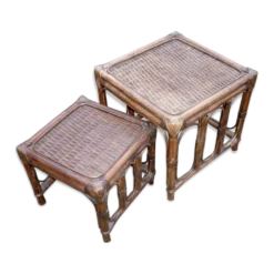 Tables gigognes en bambou et rotin
