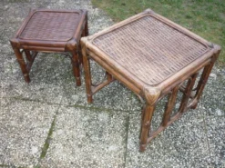 Tables gigognes en bambou et rotin