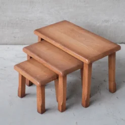 Tables gigognes en chêne 1970