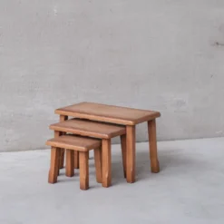Tables gigognes en chêne 1970