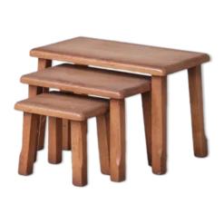 Tables gigognes en chêne 1970