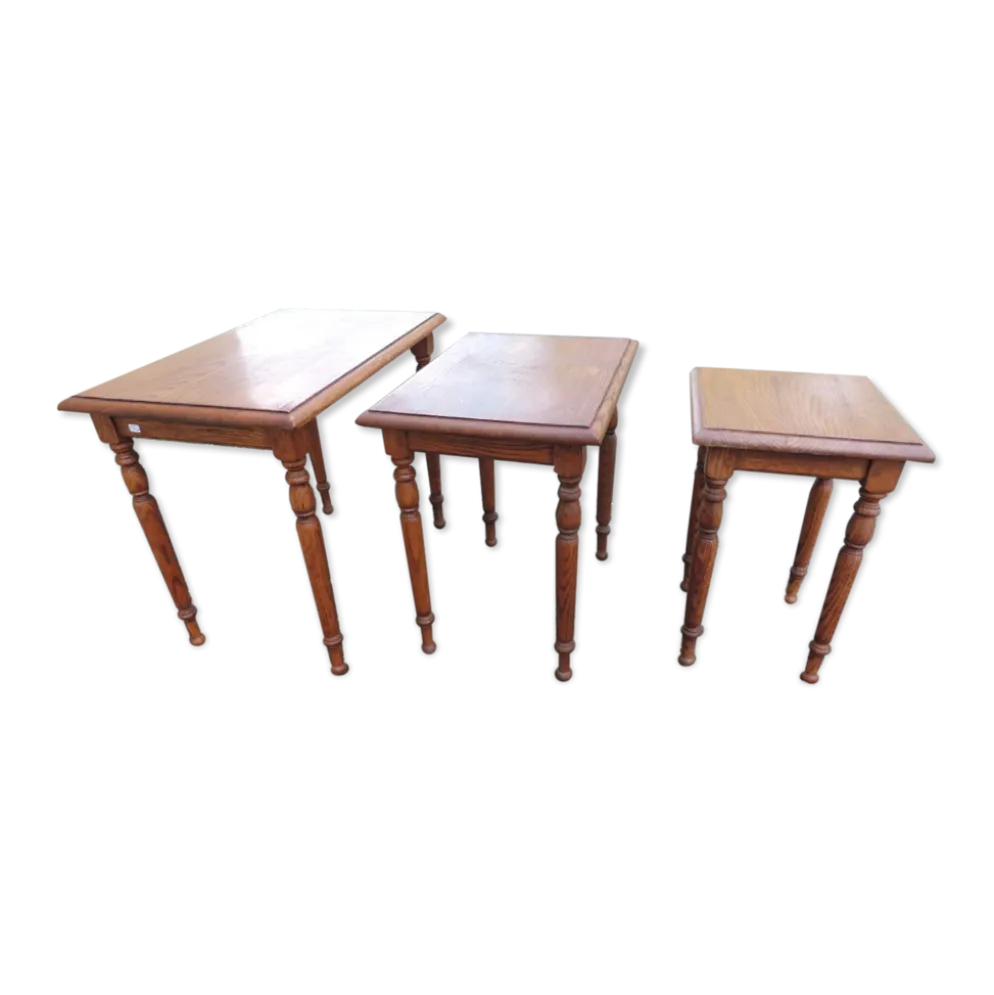 3 tables gigognes en chêne