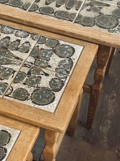 3 tables gigognes en chêne de Henning Kjærnulf pour EG Kvalitets, Danemark, années 1960