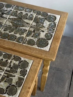 3 tables gigognes en chêne de Henning Kjærnulf pour EG Kvalitets, Danemark, années 1960