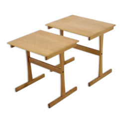 Tables gigognes en chêne des années 1960 Danemark