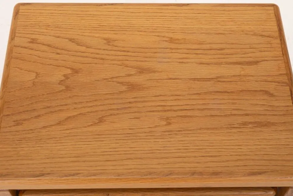 Tables gigognes en chêne vintage par Van Den Berghe Pauvers, années 1970, ensemble de 3