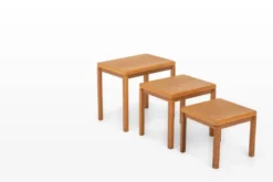 Tables gigognes en chêne vintage par Van Den Berghe Pauvers, années 1970, ensemble de 3
