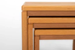 Tables gigognes en chêne vintage par Van Den Berghe Pauvers, années 1970, ensemble de 3