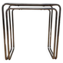 Tables gigognes en chrome Bauhaus B9, Marcel Breuer, années 1930