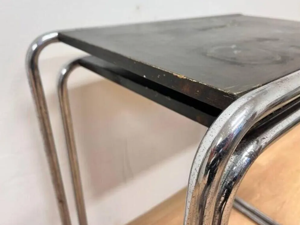 Tables gigognes en chrome Bauhaus B9, Marcel Breuer, années 1930
