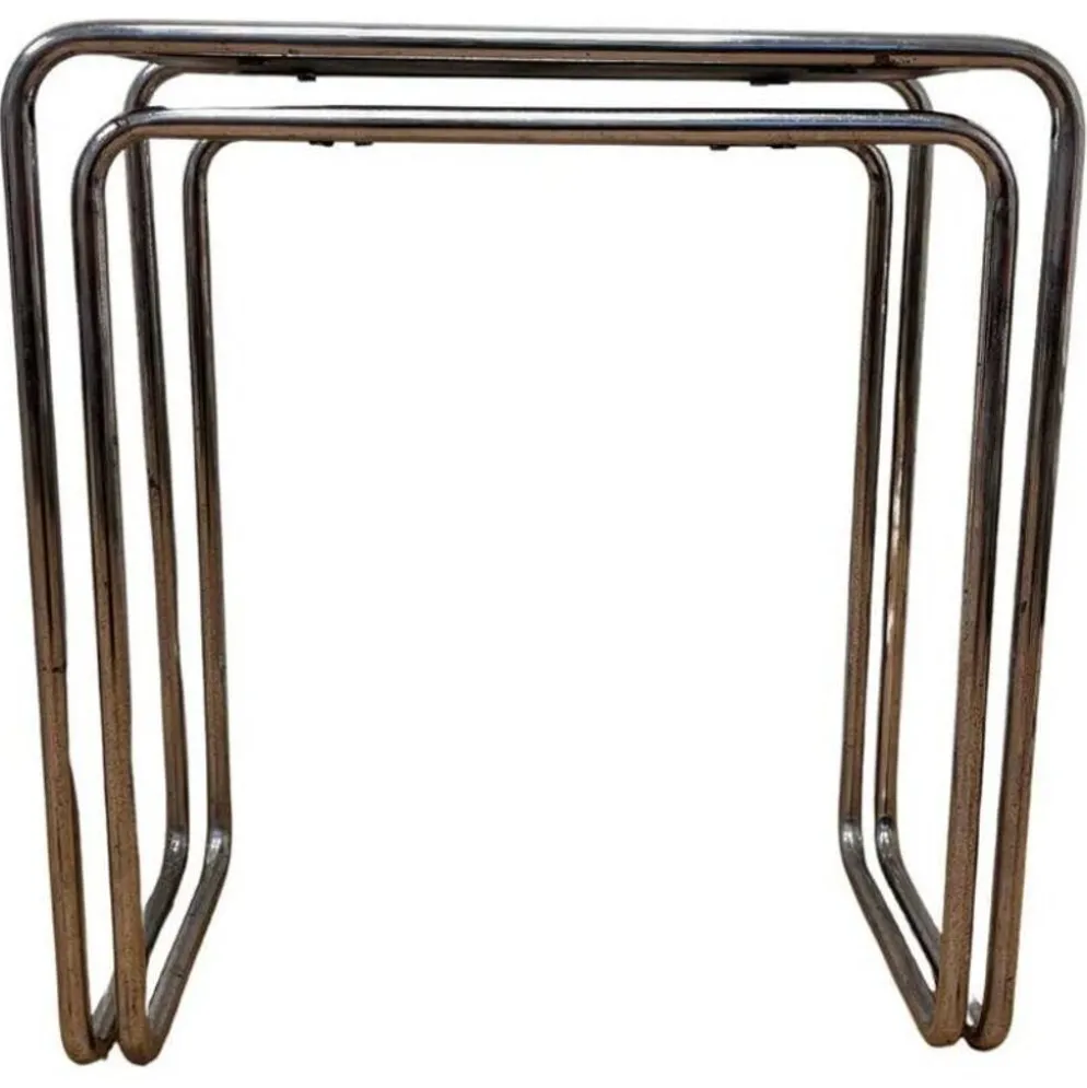 Tables gigognes en chrome Bauhaus B9, Marcel Breuer, années 1930