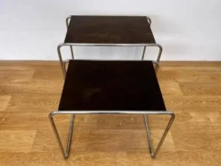 Tables gigognes en chrome Bauhaus B9, Marcel Breuer - Licence Thonet Mucke Melder.