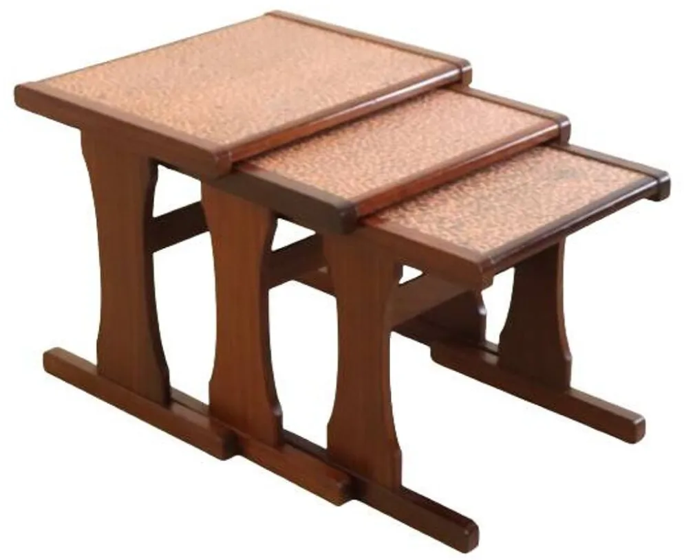 Tables gigognes en cuivre du milieu du siècle 'Birstall'