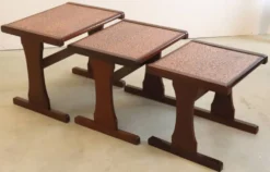 Tables gigognes en cuivre du milieu du siècle 'Birstall'