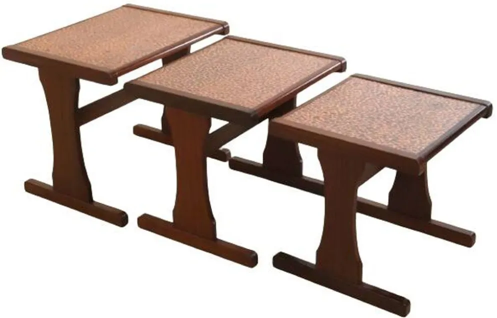 Tables gigognes en cuivre du milieu du siècle 'Birstall'