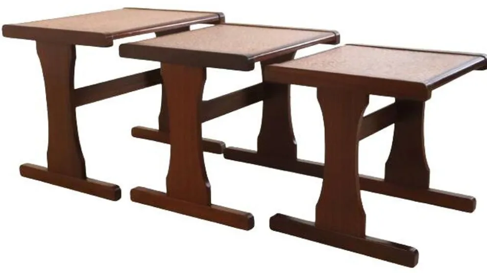 Tables gigognes en cuivre du milieu du siècle 'Birstall'