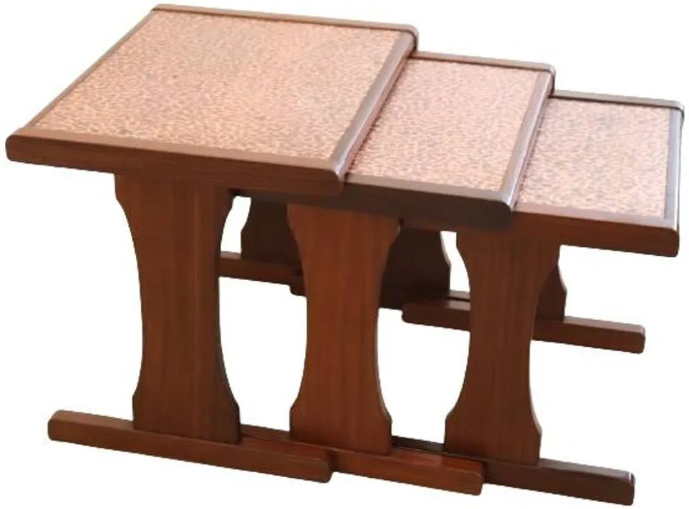 Tables gigognes en cuivre du milieu du siècle 'Birstall'