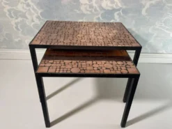Tables gigognes en cuivre par Herbert Hirche pour Rosenthal, Allemagne, années 1970